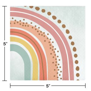 Boho Rainbow Beverage Napkin 16 Count